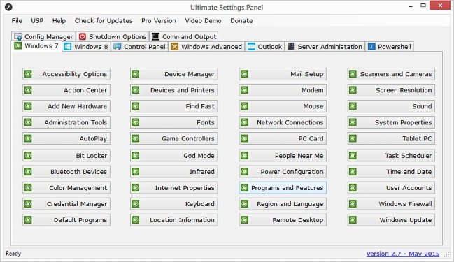 برنامج التحكم الكامل فى إعدادات الويندوز | Ultimate Settings Panel