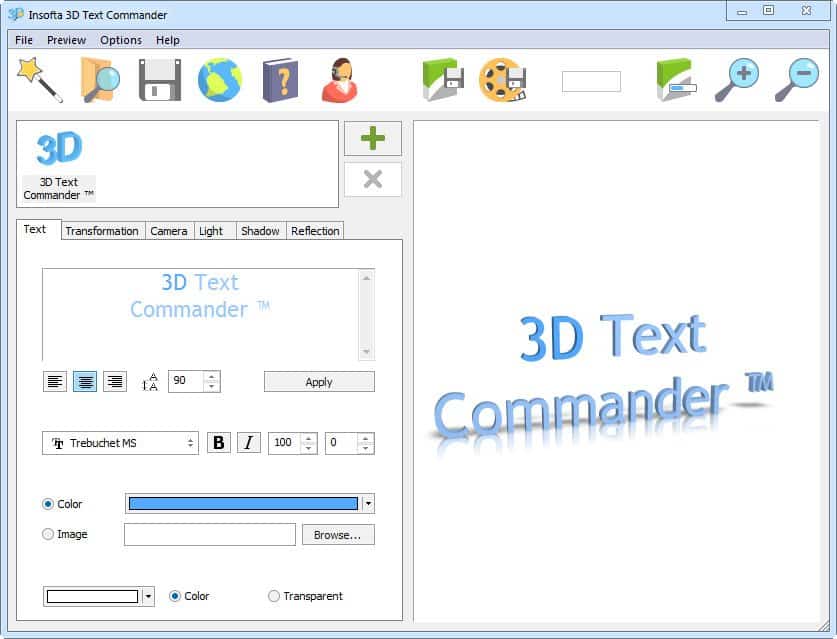 برنامج إنشاء النصوص ثلاثية الابعاد | Insofta 3D Text Commander