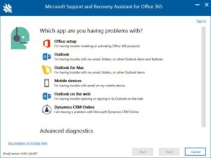 برنامج صيانة تطبيقات ميكروسوفت | Microsoft Support and Recovery Assistant 17.01.0040.005