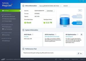 برنامج تحسين أداة الهارديسك | Samsung SSD Magician 7.3.0.1100