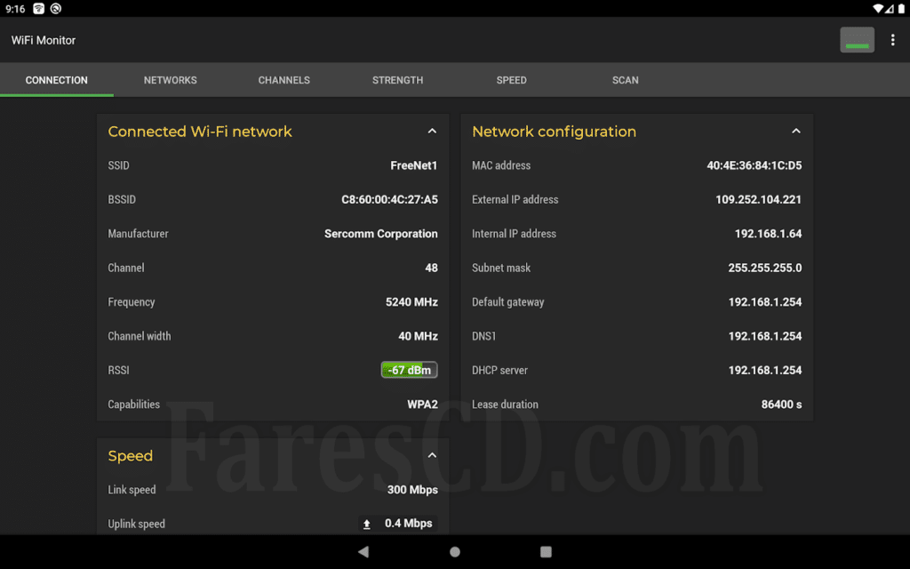 تطبيق التحكم فى الشبكة | WiFi Monitor Pro analyzer of WiFi networks v2.3.1 | أندرويد