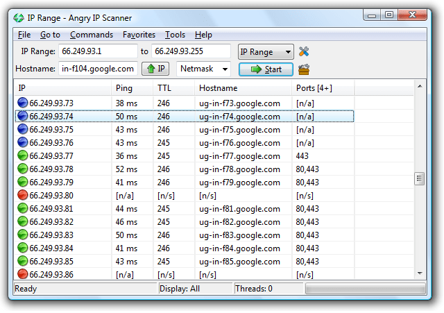 برنامج التحقق من الأي بي والشبكة | Angry IP Scanner