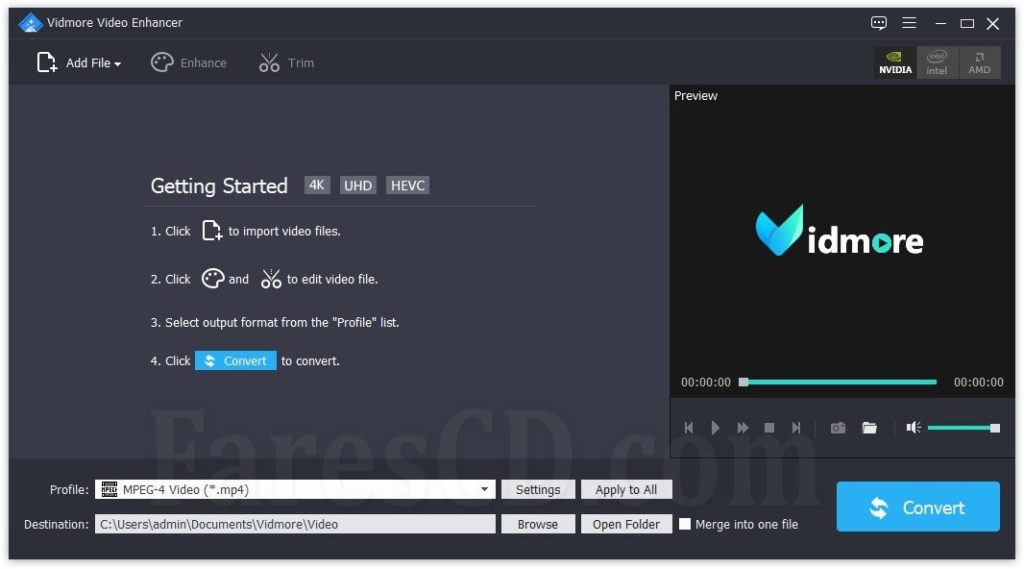 برنامج تحسين دقة وجودة الفيديو | Vidmore Video Enhancer