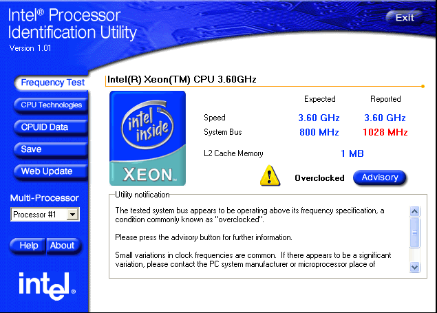 برنامج تعريف معالجات إنتل | Intel Processor Identification Utility