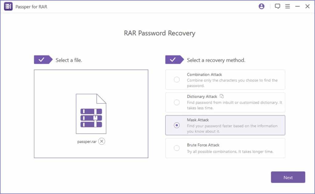 برنامج استعادة كلمات سر ملفات الرار | Passper for RAR