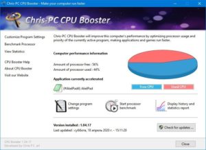 تحميل برنامج تسريع الكومبيوتر | Chris-PC CPU Booster 2.07.21