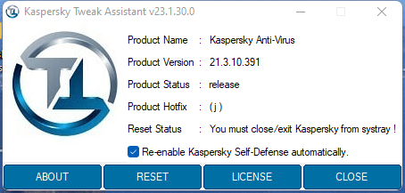 أداة تفعيل برنامج كاسبرسكى | Kaspersky Tweak Assistant 23