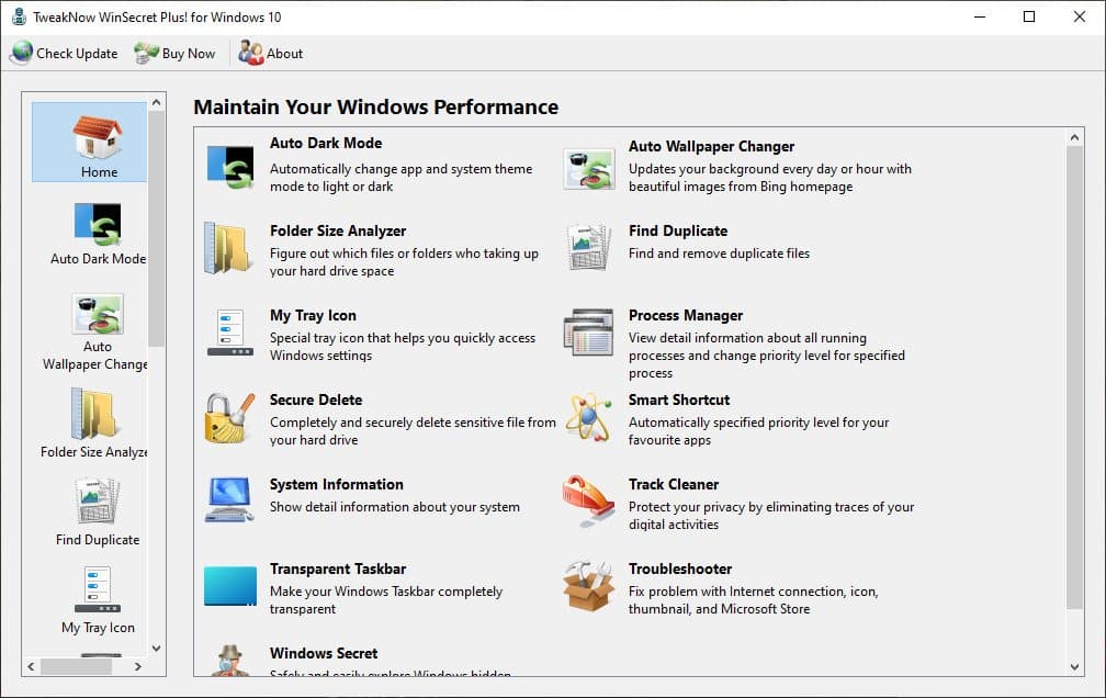 تحميل برنامج الإعدادات المخفية فى ويندوز 10 | TweakNow WinSecret Plus for Windows 10
