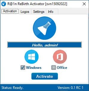 تحميل برنامج R@1n ReBirth Activator 0.1 RC5 | أداة تفعيل ويندوز و أوفيس