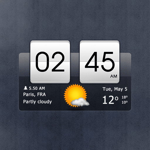 تحميل تطبيق Sense flip clock & weather Pro