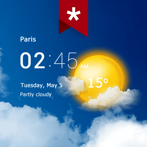 تحميل تطبيق Transparent clock weather Pro