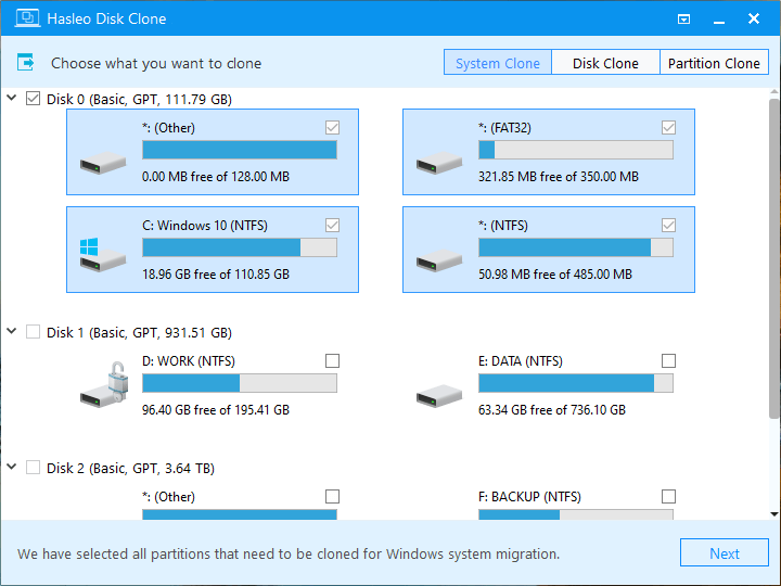 اسطوانة نسخ ونقل الويندوز | Hasleo Disk Clone WinPE