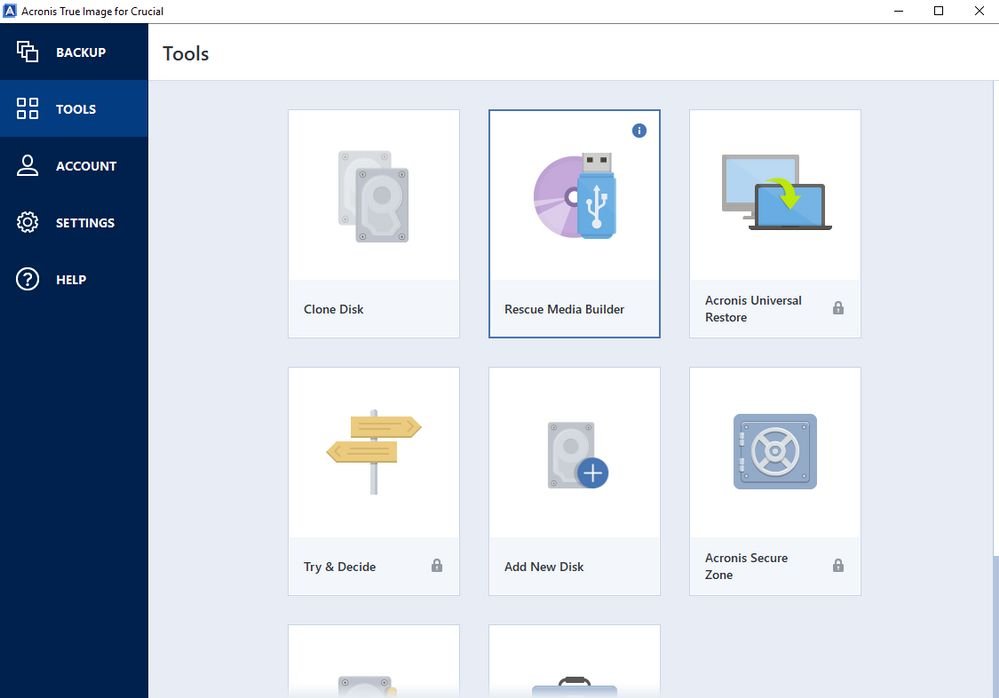 Acronis True Image for Crucial Preview