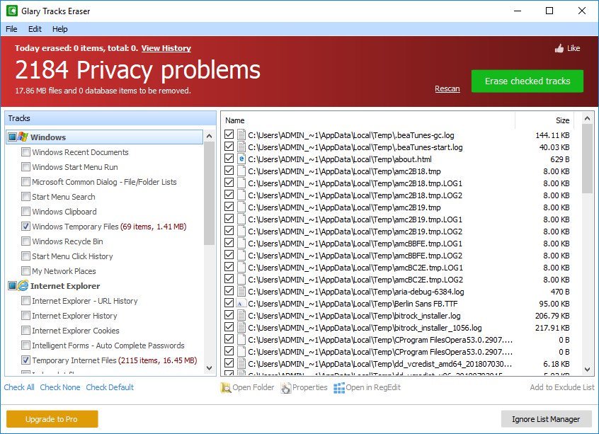 برنامج Glary Tracks Eraser | برامج الحفاظ على الخصوصية ومنع التتبع على الانترنت 2023