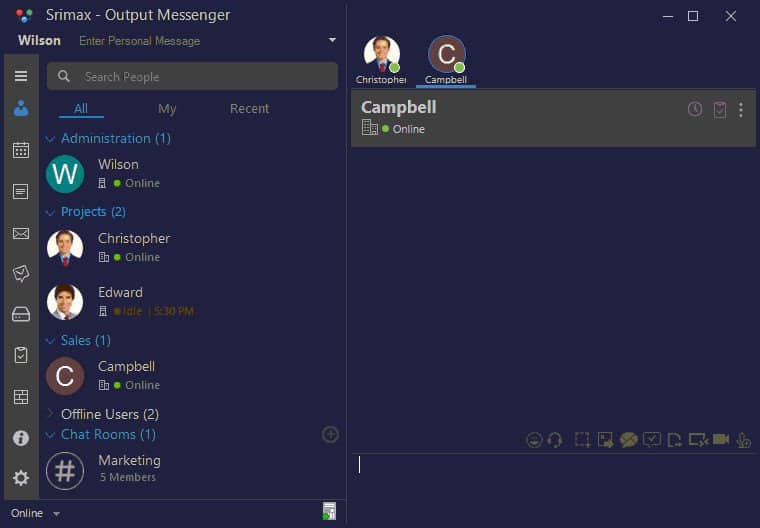 Output Messenger Server Interface