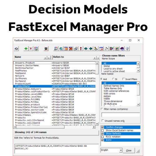 برنامج Decision Models FastExcel Manager Pro لتحليل بيانات إكسل