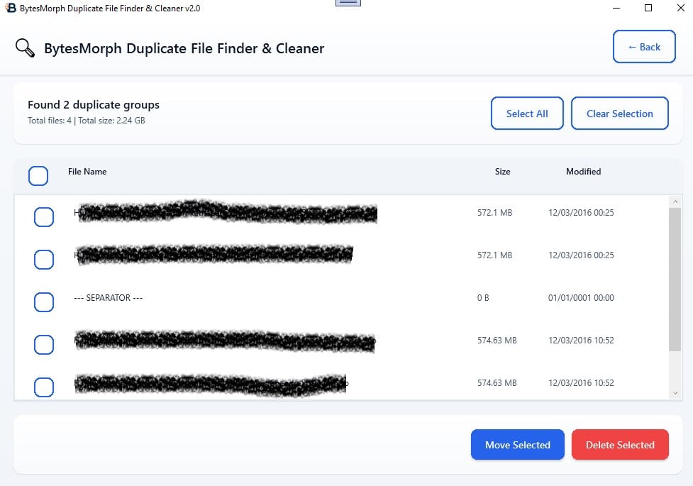 تحميل برنامج BytesMorph Duplicate File Finder & Cleaner لحذف الملفات المكررة
