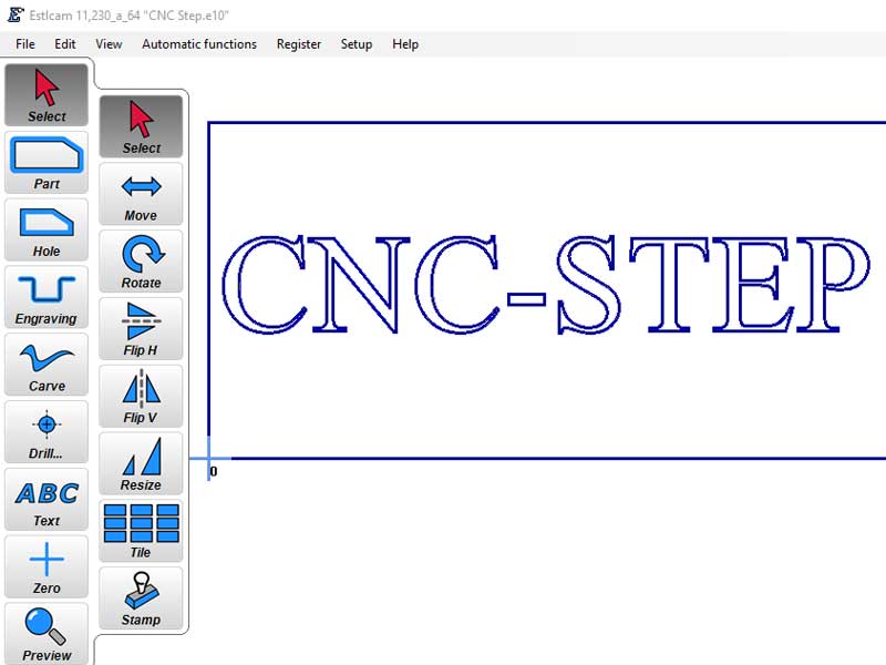 Estlcam software interface
