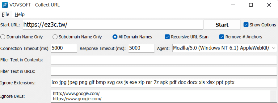 تحميل برنامج VovSoft Collect URL لجمع الروابط من المواقع تلقائيًا
