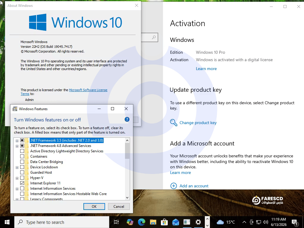 تحميل ويندوز 10 برو Windows 10 Pro 22H2 مفعل بكل اللغات من ميديا فاير يونيو 2026
