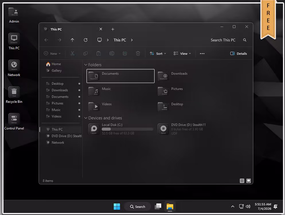 تحميل Windows 11 Pro Ultra Lite 25H2 Stealth11 للأجهزة الضعيفة (8)