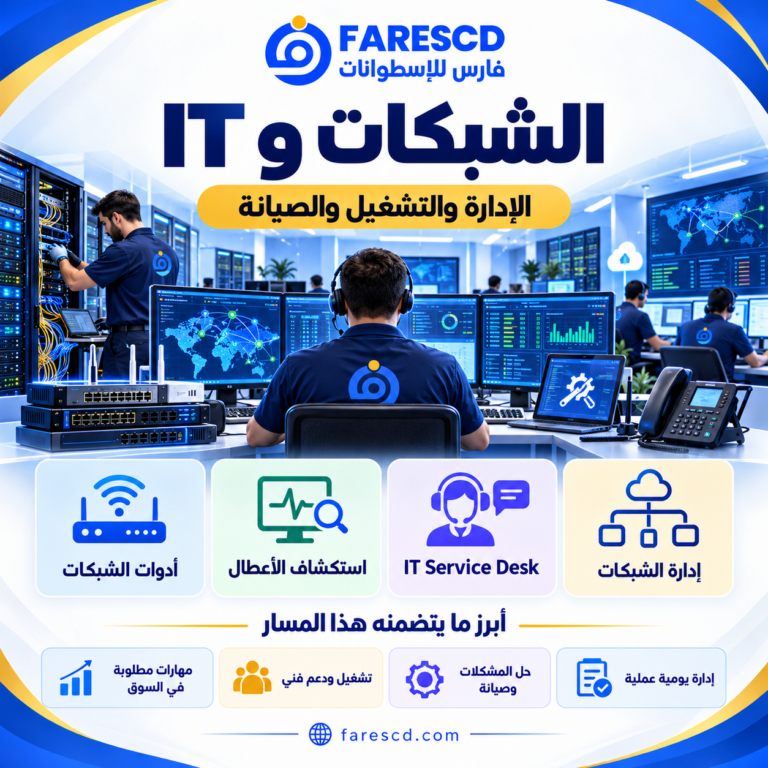 تشغيل الشبكات وإدارتها والدعم الفني