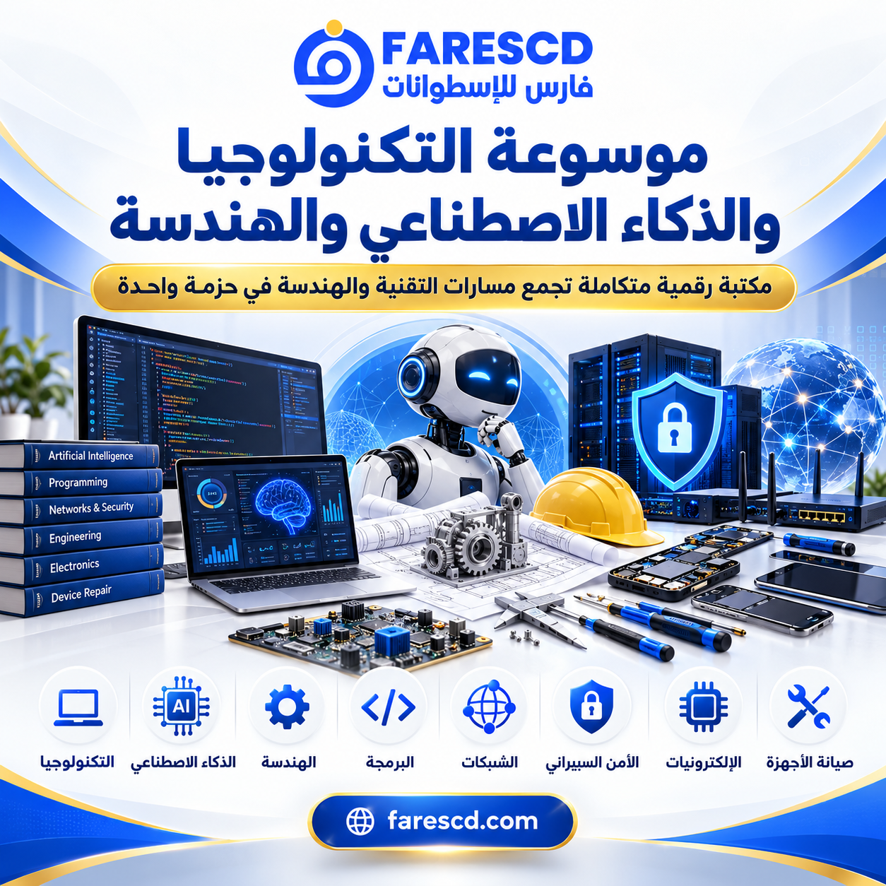 غلاف موسوعة التكنولوجيا والذكاء الاصطناعي والهندسة من FaresCD