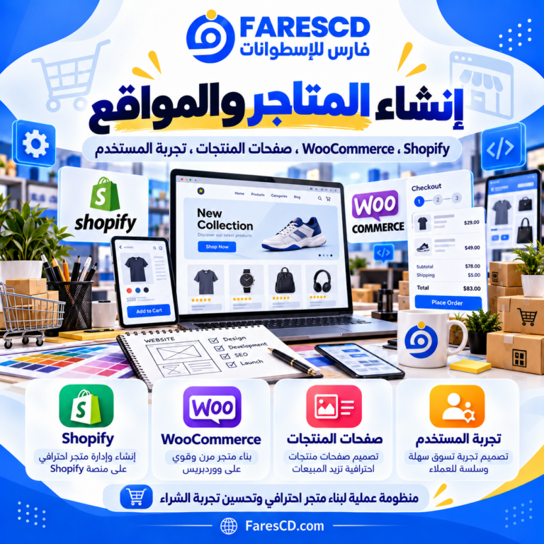 إنشاء المتاجر الإلكترونية والمواقع التجارية