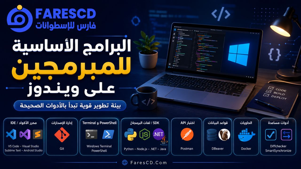 البرامج الأساسية للمبرمجين على ويندوز