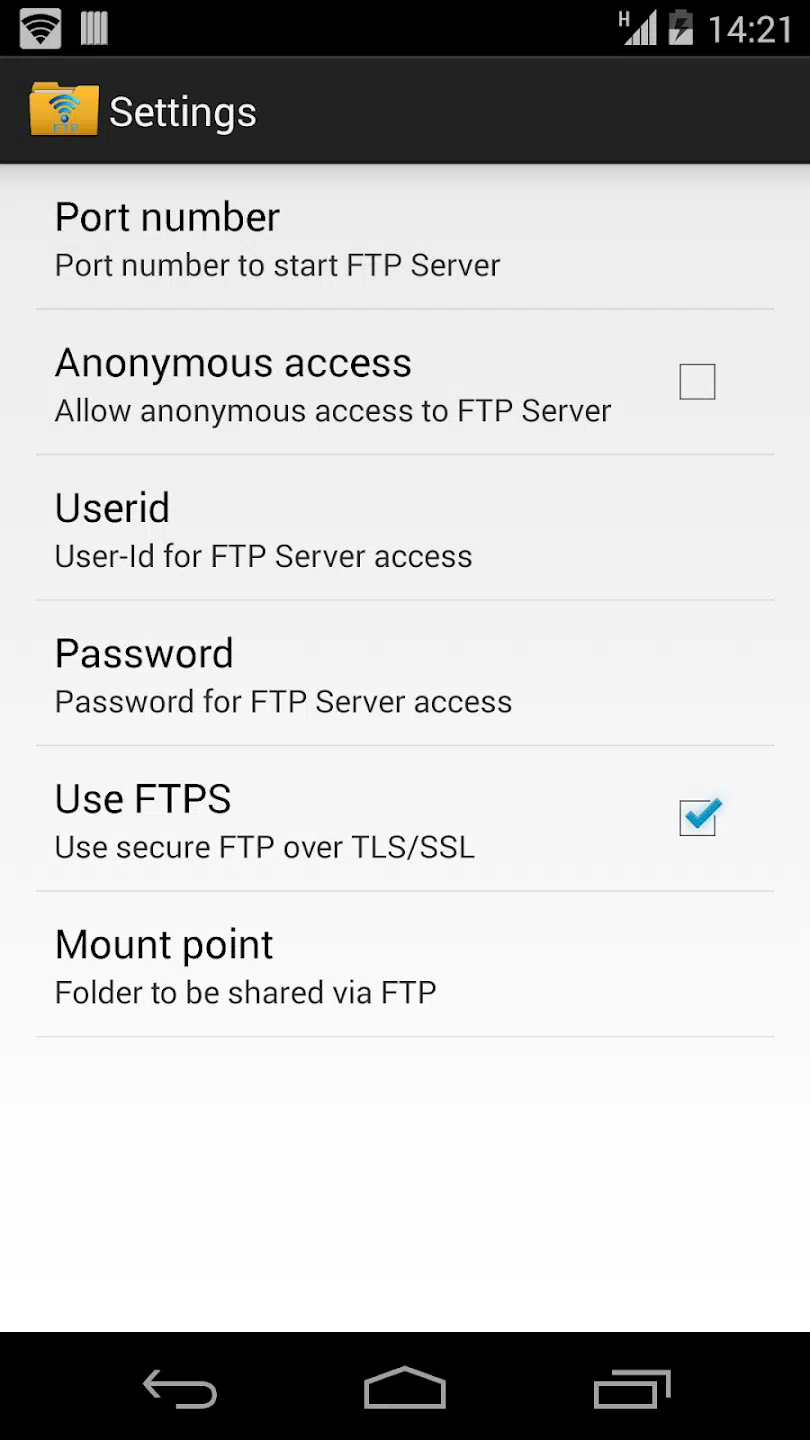 تحميل تطبيق WiFi Pro FTP Server 2