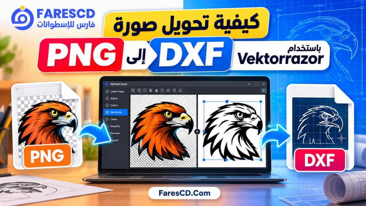 كيفية تحويل صورة PNG إلى DXF باستخدام Vektorrazor