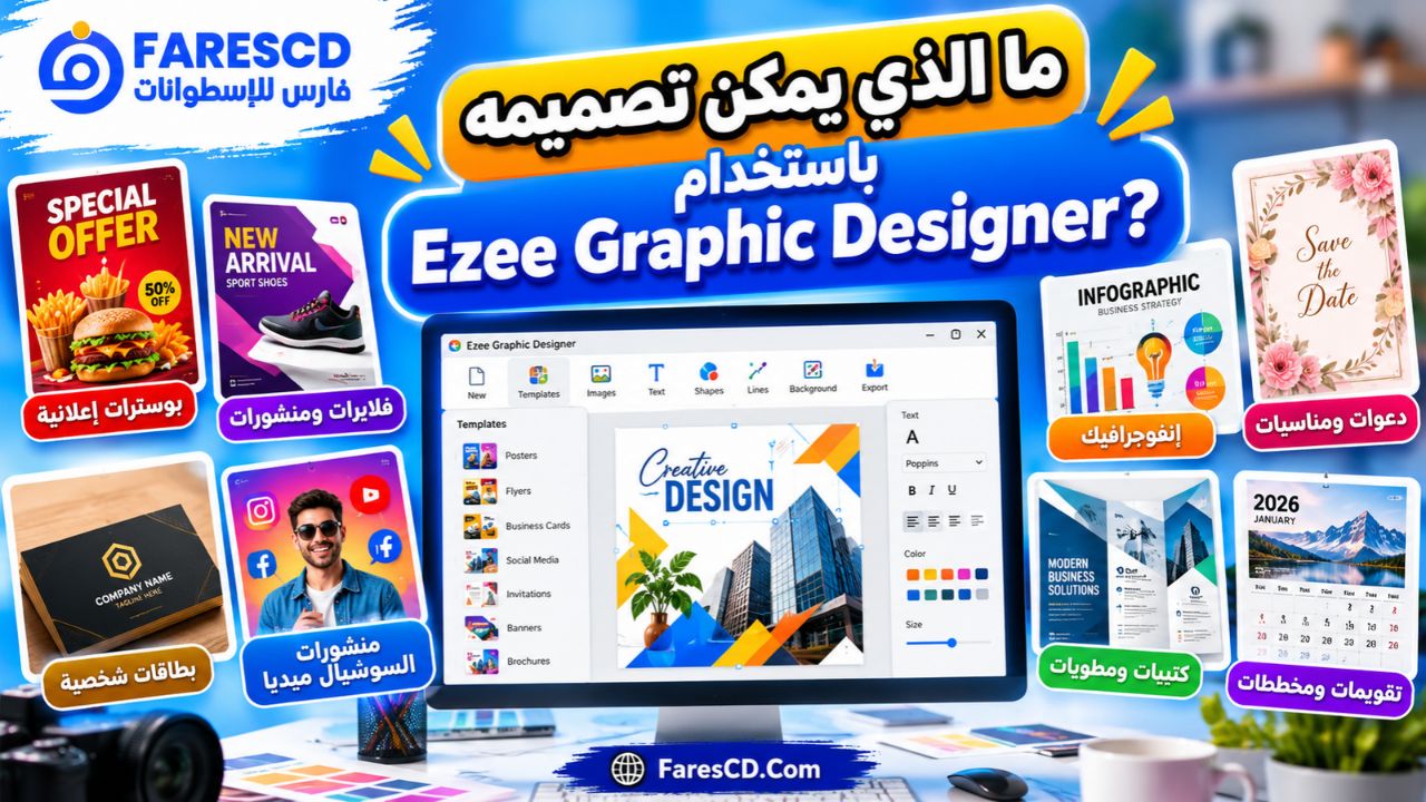 ما الذي يمكن تصميمه باستخدام Ezee Graphic Designer؟
