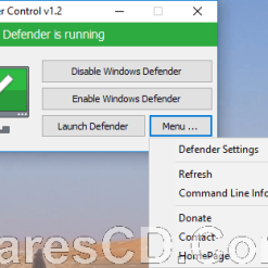 أداة الحماية من البرامج الضارة | Defender Control