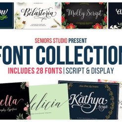 تجميعة الخطوط الإنجليزية | Creative Market Font Bundle 28 Fonts With Extras