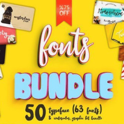 حزمة الخطوط الرائعة CM - 50 Big Font Bundle
